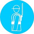 Знак М09. "Работать в предохранительном (страховочном) поясе" Знак М09. "Работать в предохранительном (страховочном) поясе"